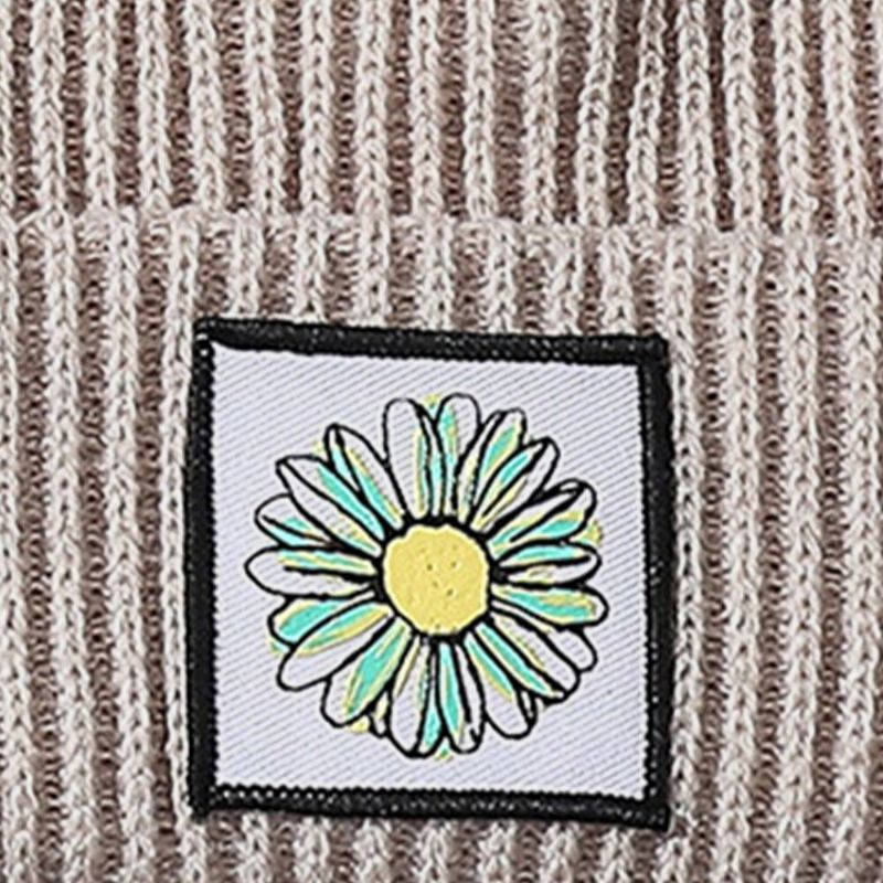 Gorro De Punto Con Patrón De Girasol De Algodón Unisex Gorro Sin Ala Sin Ala De Moda Cálida Tendencia Callejera