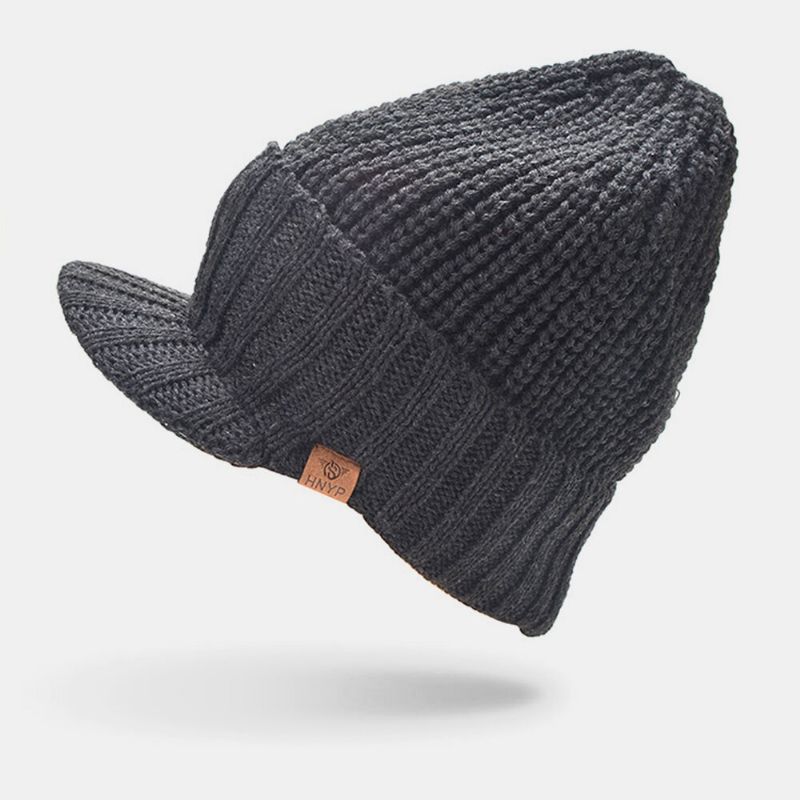 Gorro De Punto Suave Unisex De Lana Más Grueso Cálido Para Exteriores