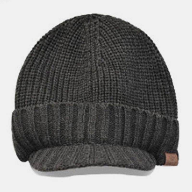 Gorro De Punto Suave Unisex De Lana Más Grueso Cálido Para Exteriores