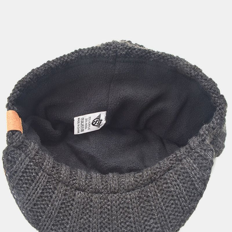 Gorro De Punto Suave Unisex De Lana Más Grueso Cálido Para Exteriores