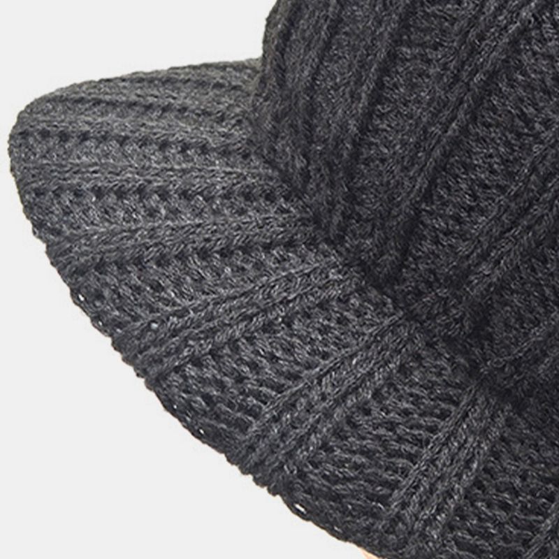 Gorro De Punto Suave Unisex De Lana Más Grueso Cálido Para Exteriores