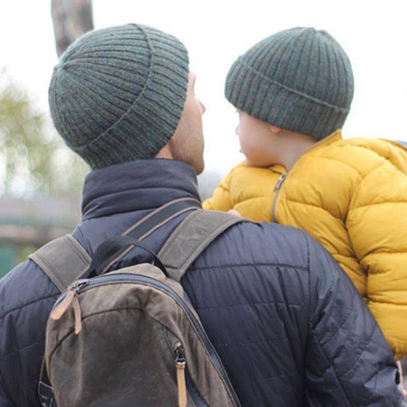 Gorro De Punto Unisex De Lana Más Terciopelo Y Grueso Informal Cálido Sin Ala