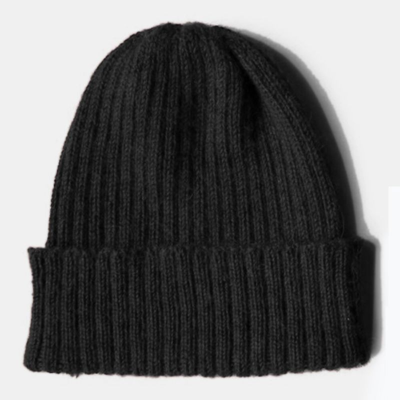 Gorro De Punto Unisex De Lana Más Terciopelo Y Grueso Informal Cálido Sin Ala