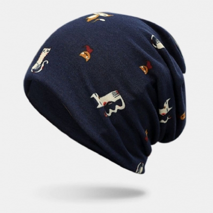 Gorro De Gorro Sin Ala Informal Deportivo Con Patrón De Gatos De Estilo De Dibujos Animados Unisex