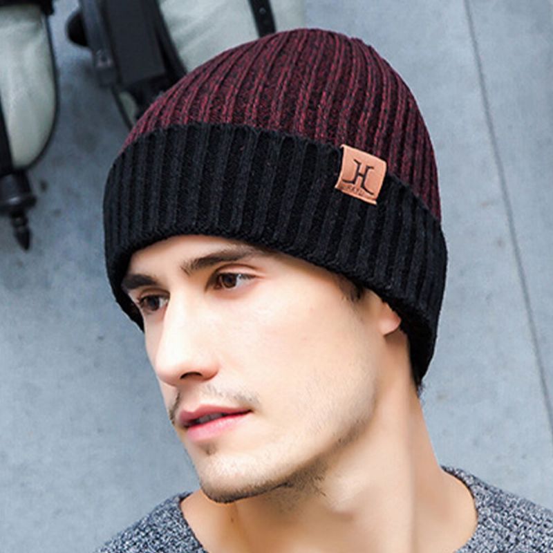 Gorro Tejido De Lana Para Hombre Cálido Grueso Al Aire Libre Para Invierno Con Protección Para Los Oídos