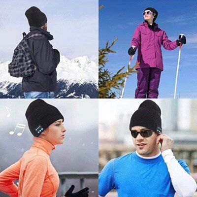 Gorro Tejido Unisex De Lana Cálido Inteligente Inalámbrico Con Bluetooth Con Auriculares Altavoces Estéreo Y Micrófono Integrados