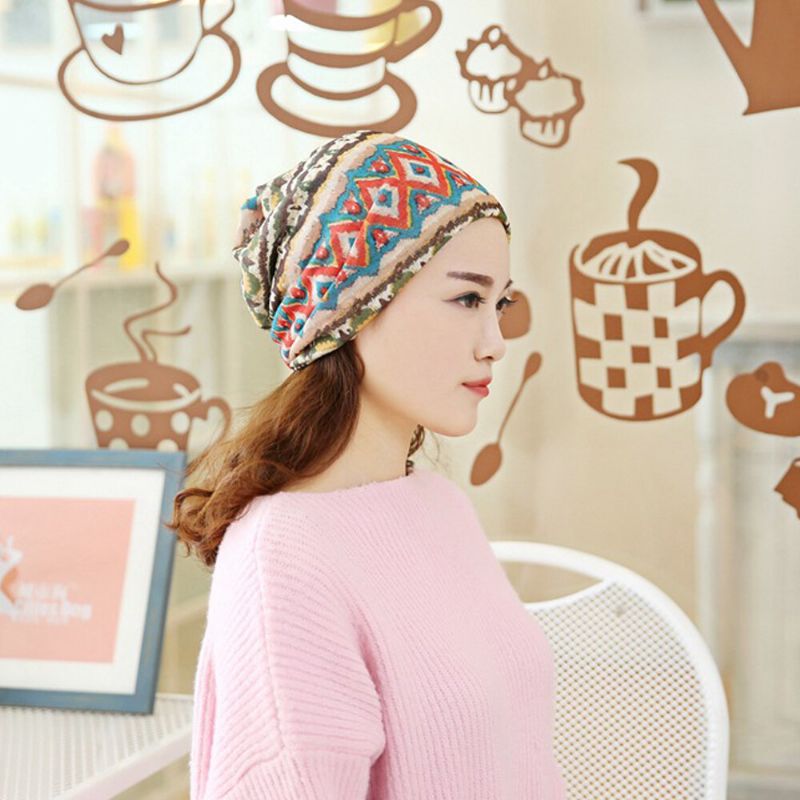 Gorro De Turbante De Impresión Multiusos Para Mujer Casual De Verano Al Aire Libre Polaina De Cuello Buena Gorro Elástico Suave