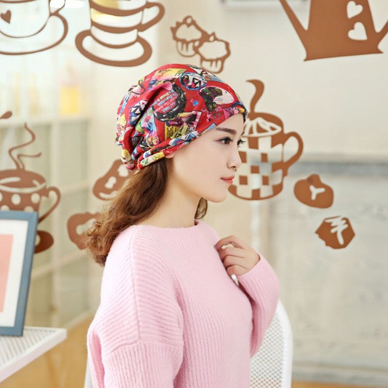 Gorro De Turbante De Impresión Multiusos Para Mujer Casual De Verano Al Aire Libre Polaina De Cuello Buena Gorro Elástico Suave