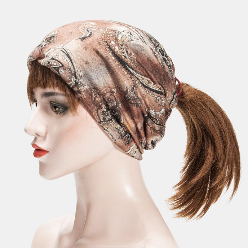 Gorro De Turbante De Impresión Multiusos Para Mujer Casual De Verano Al Aire Libre Polaina De Cuello Buena Gorro Elástico Suave