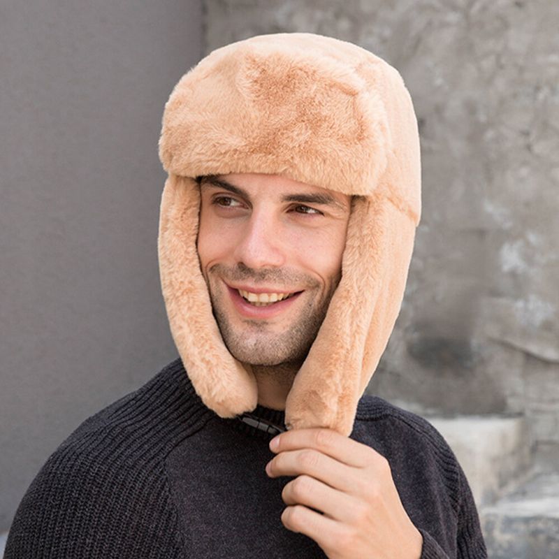 Gorro Unisex De Felpa Y Terciopelo Cálido Para Los Oídos Resistente Al Viento Para Montar En Esquí