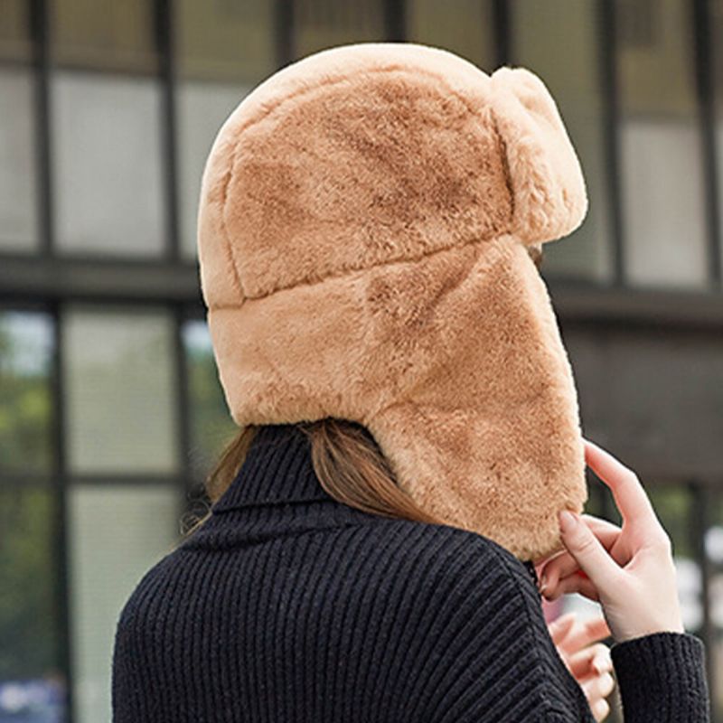 Gorro Unisex De Felpa Y Terciopelo Cálido Para Los Oídos Resistente Al Viento Para Montar En Esquí