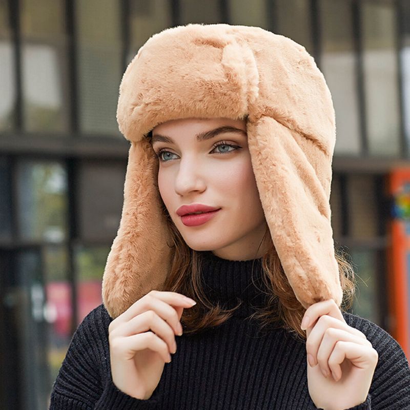 Gorro Unisex De Felpa Y Terciopelo Cálido Para Los Oídos Resistente Al Viento Para Montar En Esquí