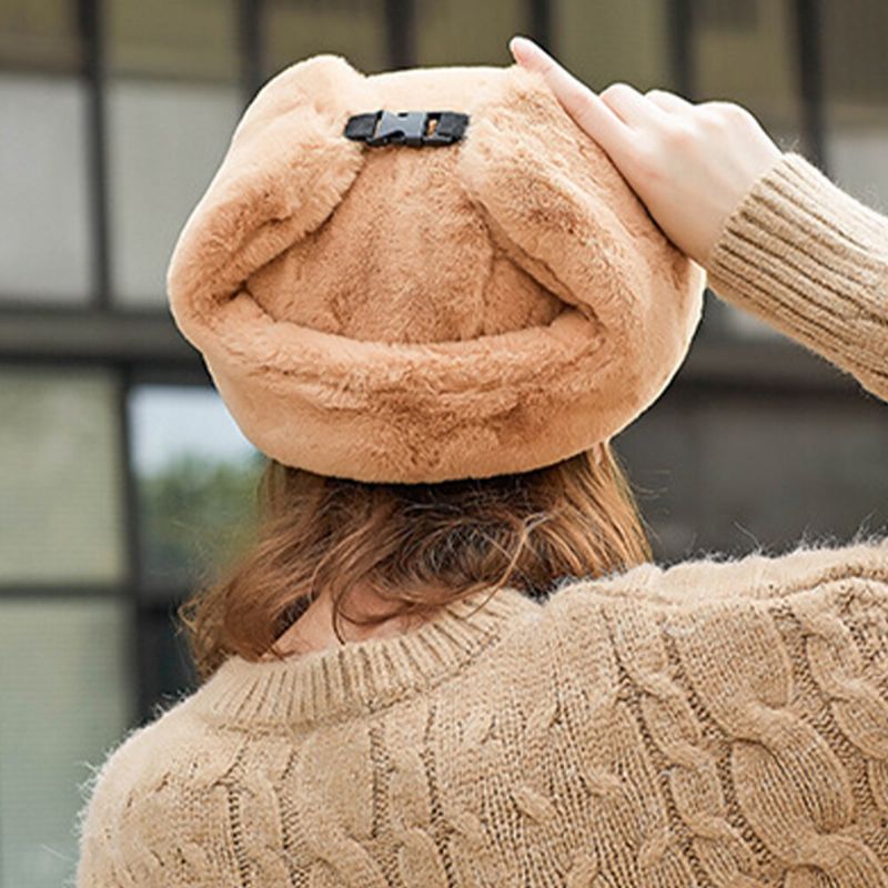 Gorro Unisex De Felpa Y Terciopelo Cálido Para Los Oídos Resistente Al Viento Para Montar En Esquí