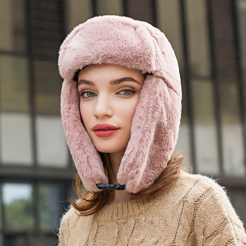 Gorro Unisex De Felpa Y Terciopelo Cálido Para Los Oídos Resistente Al Viento Para Montar En Esquí