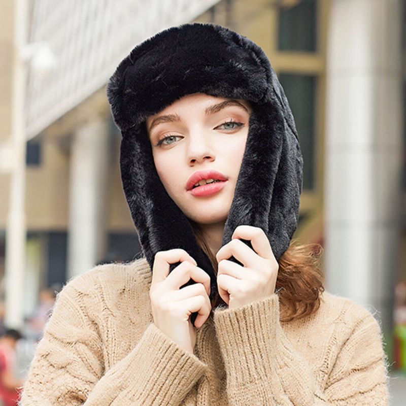 Gorro Unisex De Felpa Y Terciopelo Cálido Para Los Oídos Resistente Al Viento Para Montar En Esquí