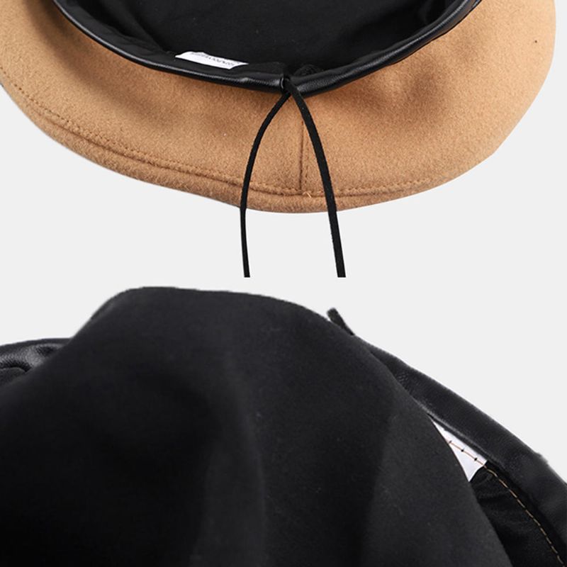 Gorros De Boina De Lana Sombrero De Pintor Ajustable Con Cordón Informal Salvaje