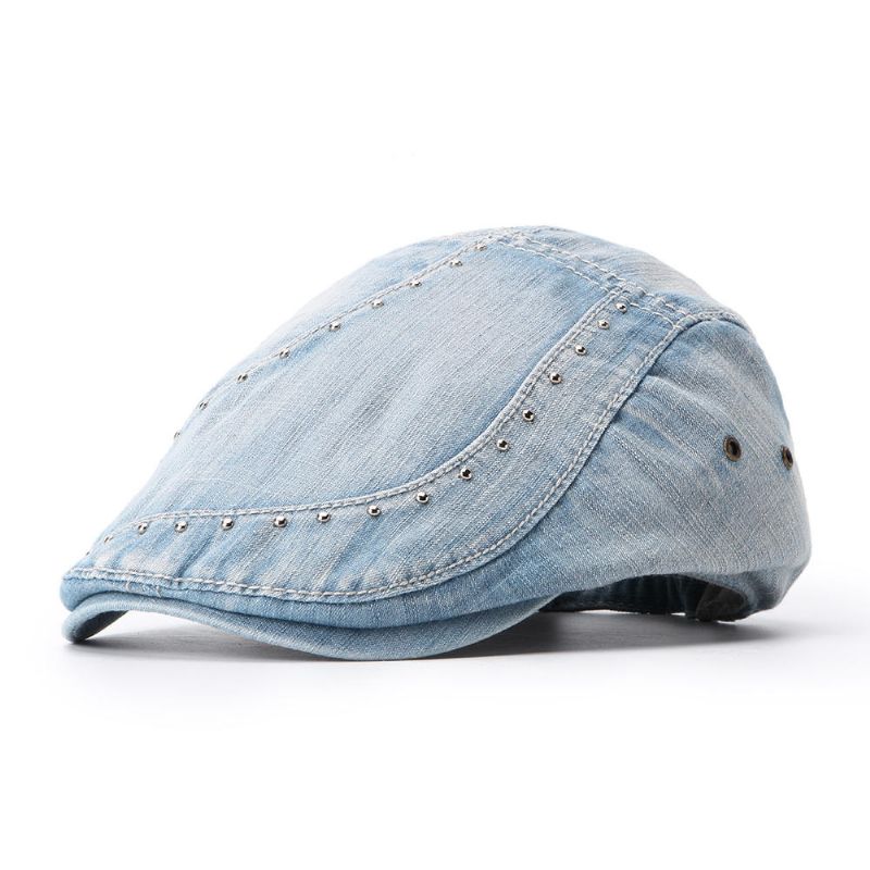 Gorros De Boina De Pintor Con Remaches De Algodón Para Hombre Visera Informal Para Exteriores Sombrero Hacia Adelante