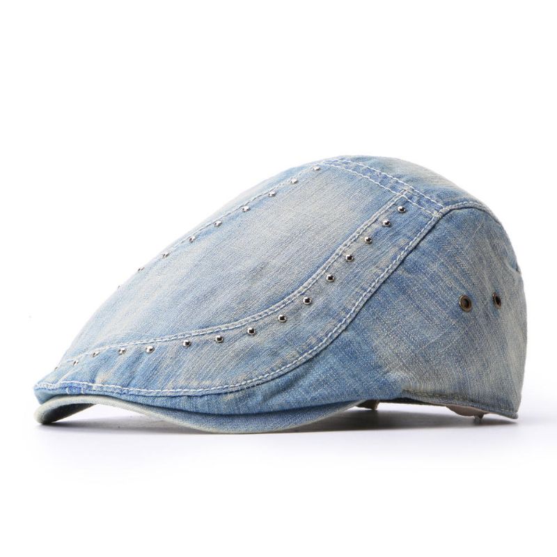 Gorros De Boina De Pintor Con Remaches De Algodón Para Hombre Visera Informal Para Exteriores Sombrero Hacia Adelante