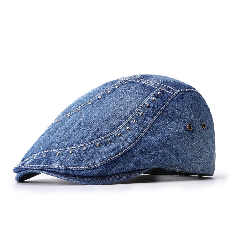 Gorros De Boina De Pintor Con Remaches De Algodón Para Hombre Visera Informal Para Exteriores Sombrero Hacia Adelante