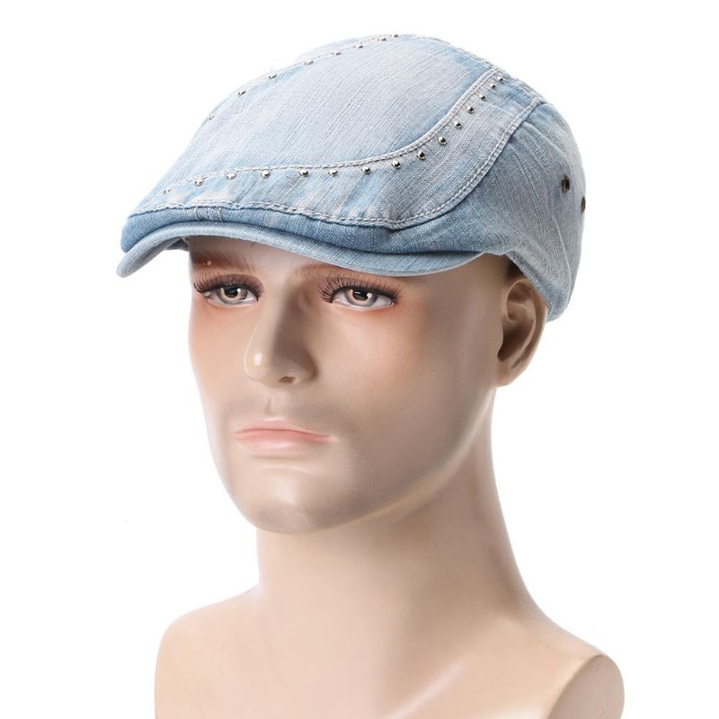 Gorros De Boina De Pintor Con Remaches De Algodón Para Hombre Visera Informal Para Exteriores Sombrero Hacia Adelante