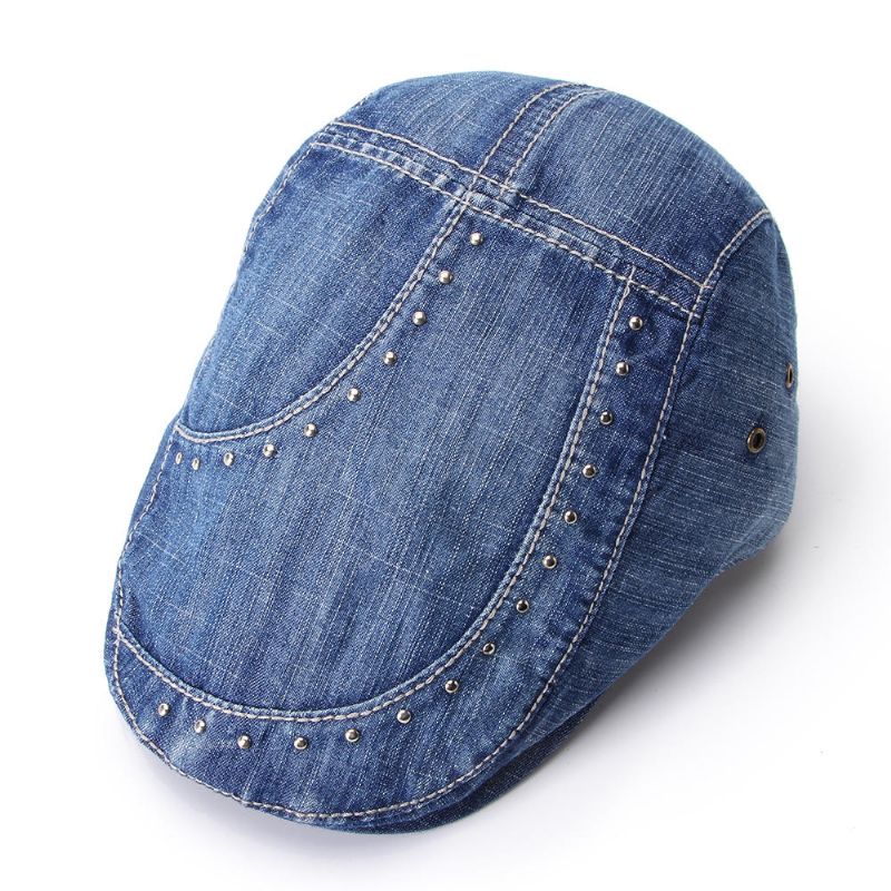 Gorros De Boina De Pintor Con Remaches De Algodón Para Hombre Visera Informal Para Exteriores Sombrero Hacia Adelante