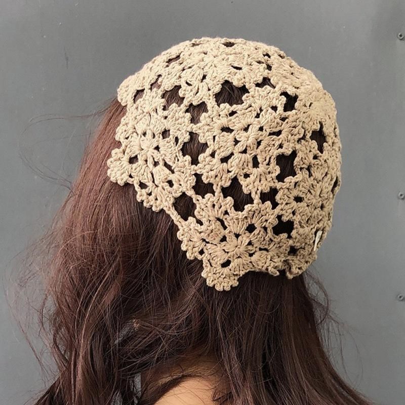 Gorros De Ganchillo Hechos A Mano Para Mujer Sombrero De Turbante Plegable Informal Retro Literario