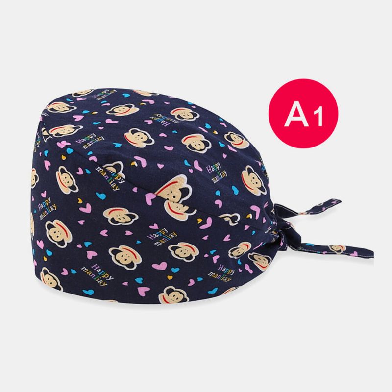 Gorros Quirúrgicos Con Lazo De Elegancia Floral Y Estampado De Dibujos Animados Gorro Médico