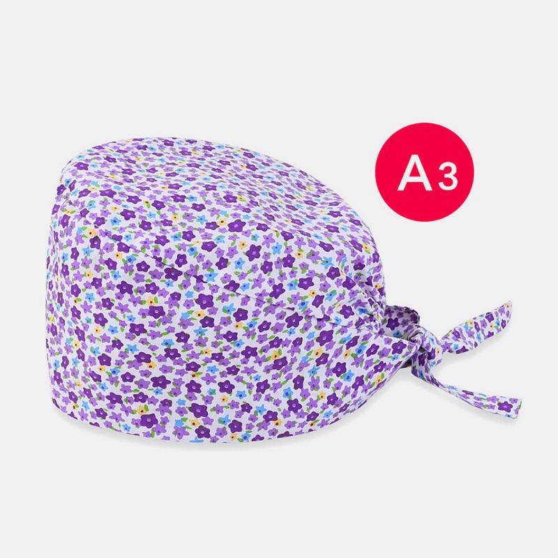 Gorros Quirúrgicos Con Lazo De Elegancia Floral Y Estampado De Dibujos Animados Gorro Médico