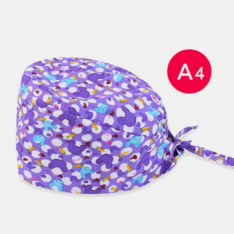 Gorros Quirúrgicos Con Lazo De Elegancia Floral Y Estampado De Dibujos Animados Gorro Médico