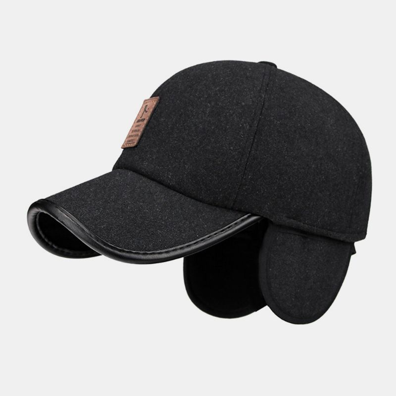 Hombre Felt Plus Thicken Keep Warm Protección Para Los Oídos Casual Breve Gorra De Béisbol