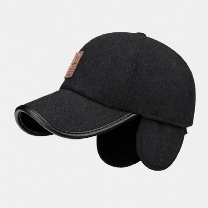 Hombre Felt Plus Thicken Keep Warm Protección Para Los Oídos Casual Breve Gorra De Béisbol