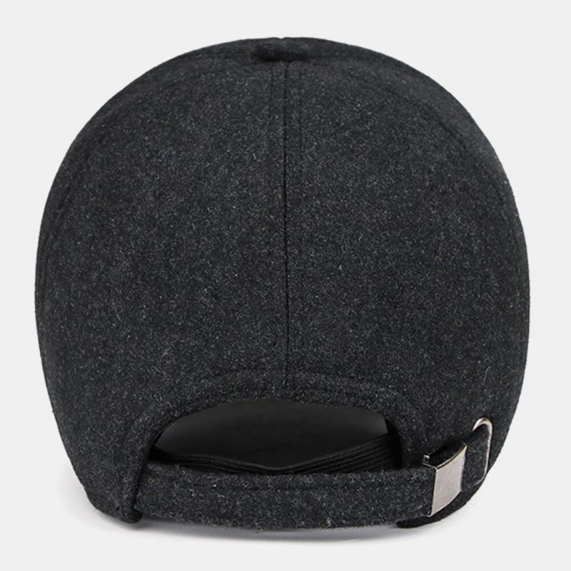 Hombre Felt Plus Thicken Keep Warm Protección Para Los Oídos Casual Breve Gorra De Béisbol