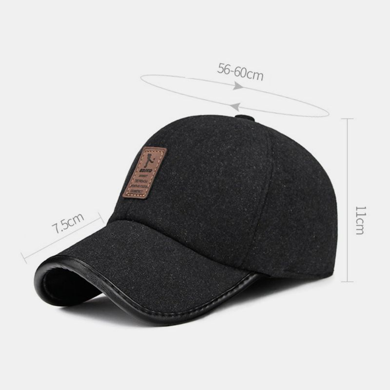 Hombre Felt Plus Thicken Keep Warm Protección Para Los Oídos Casual Breve Gorra De Béisbol