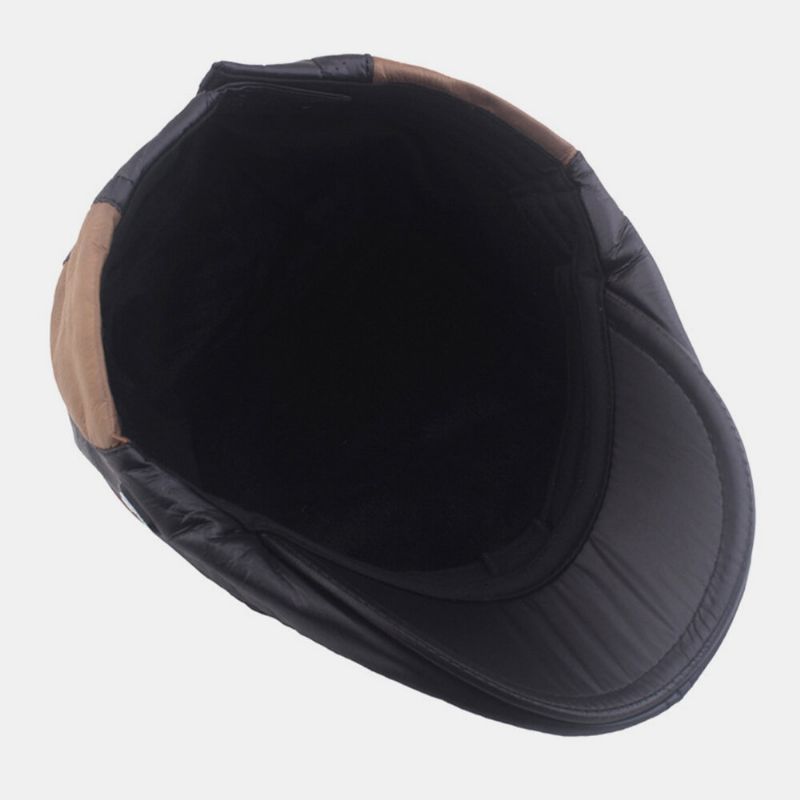 Hombre Plus Terciopelo Cálido Superficie Brillante Casual Forward Hat Beret Hat