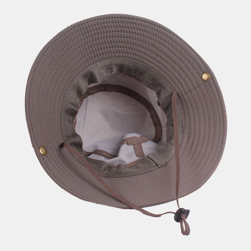 Hombres Algodón Bordado Carta Sol Protección Transpirable Parasol Sombrero Sombrero De Cubo