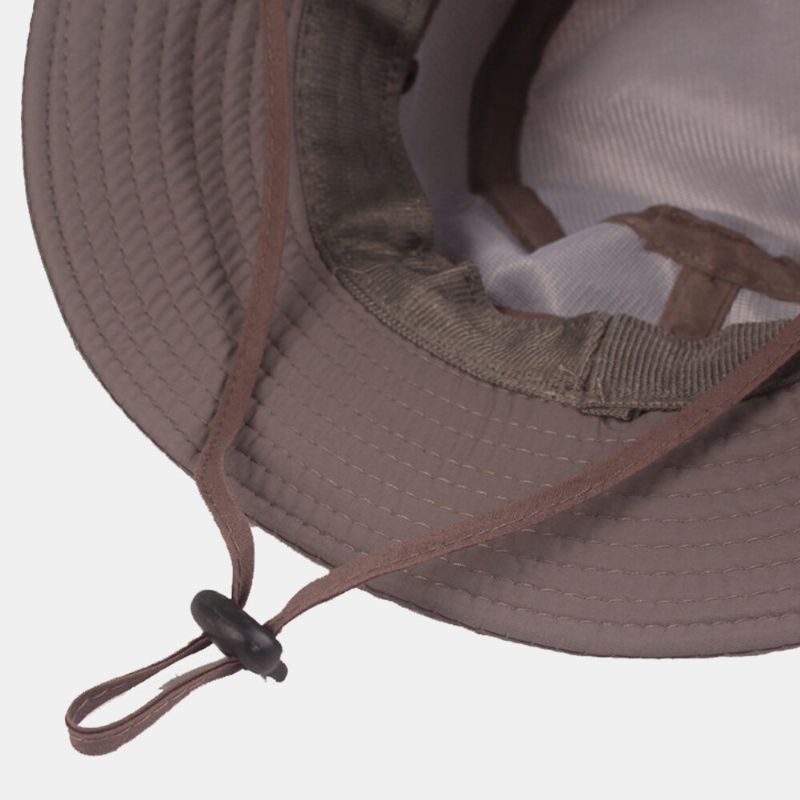 Hombres Algodón Bordado Carta Sol Protección Transpirable Parasol Sombrero Sombrero De Cubo