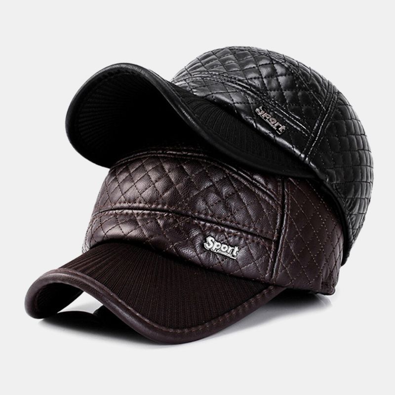 Hombres Algodón Cálido Orejeras Moda Casual Regalo De Papá Sombrero De Padre Sombrero De Béisbol Sombrero Plano Sombrero Militar