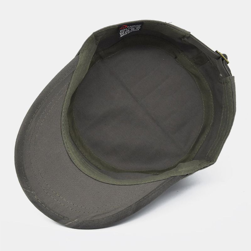 Hombres Algodón Camuflaje Bordado Estampado De Cinco Puntas Deportes Al Aire Libre Montañismo Sombrero Plano Gorra Con Visera Sombrero Militar