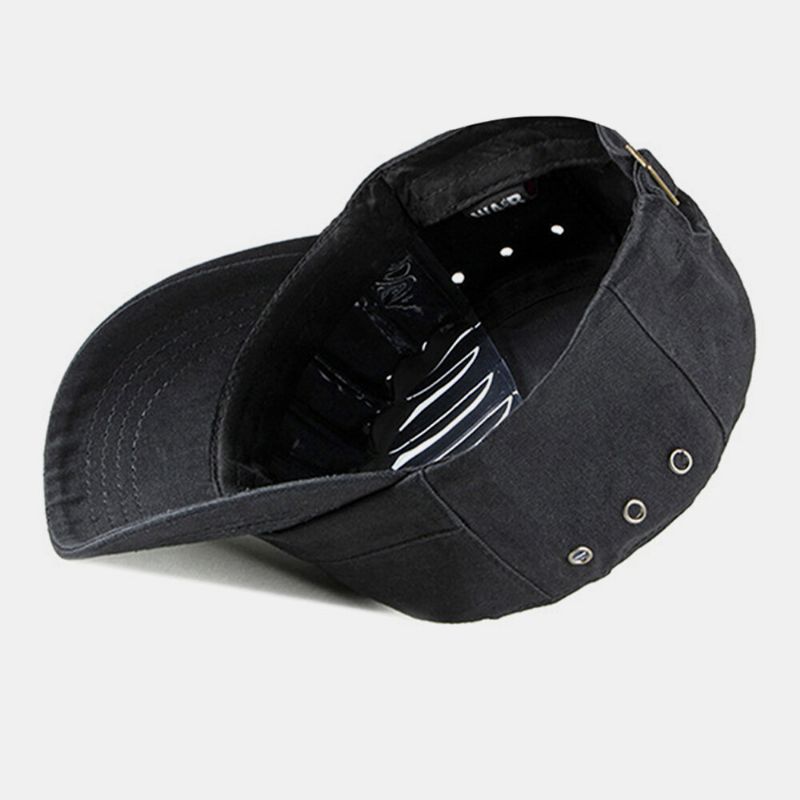 Hombres Algodón Casual Al Aire Libre Transpirable Visera Sombrero Plano Sombrero Militar Gorra Con Visera