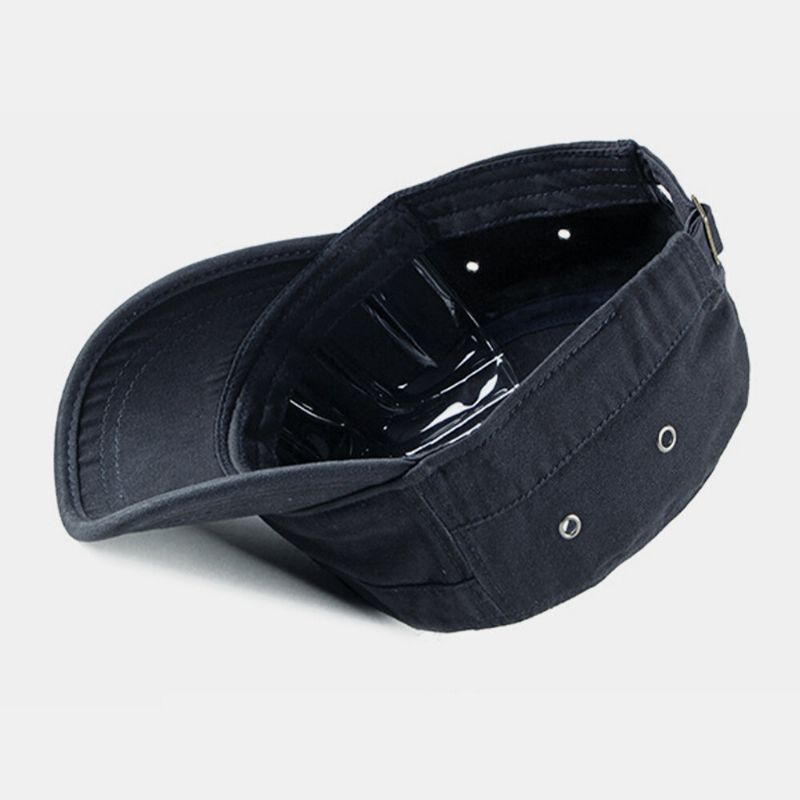 Hombres Algodón Casual Al Aire Libre Transpirable Visera Sombrero Plano Sombrero Militar Gorra Con Visera