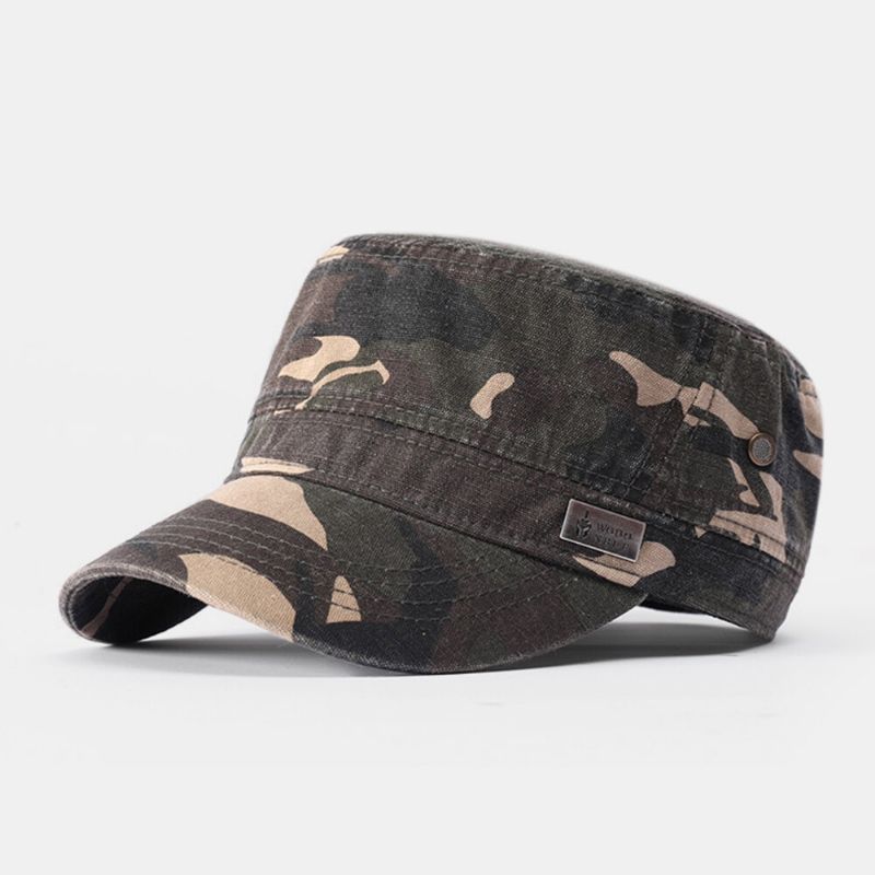 Hombres Algodón Casual Viaje Al Aire Libre Spoet Visera Solar Sombrero Plano Transpirable Gorra Con Visera