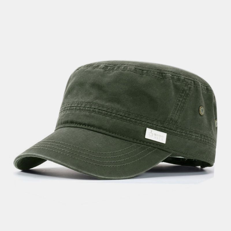 Hombres Algodón Casual Viaje Al Aire Libre Spoet Visera Solar Sombrero Plano Transpirable Gorra Con Visera