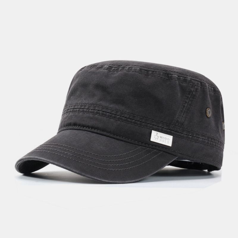 Hombres Algodón Casual Viaje Al Aire Libre Spoet Visera Solar Sombrero Plano Transpirable Gorra Con Visera