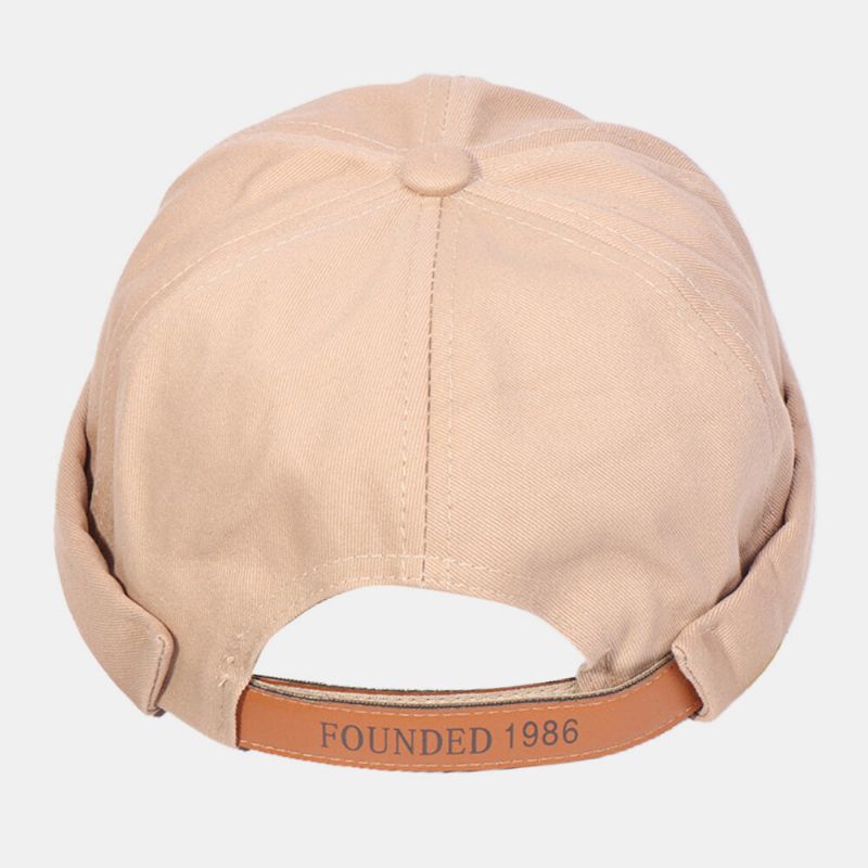 Hombres Algodón Color Sólido Casual Gorro Sin Ala Ajustable Gorra De Propietario Gorra De Calavera