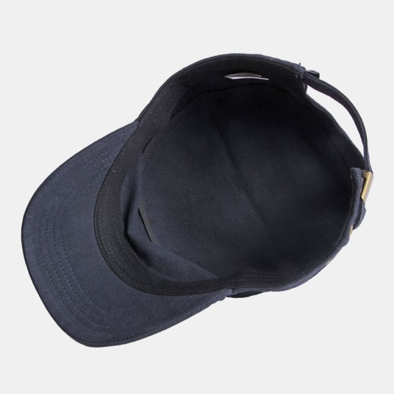 Hombres Algodón Color Sólido Estrella De Cinco Puntas Moda Británica Protector Solar Parasol Gorra Plana Sombrero Militar