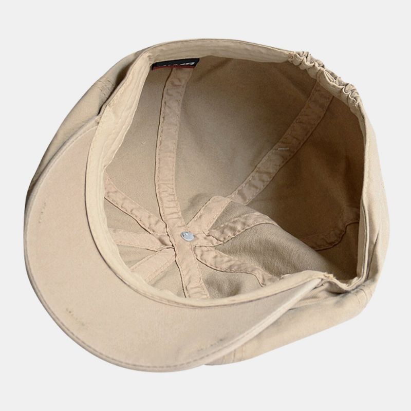 Hombres Algodón Color Sólido Moda Al Aire Libre Sombrilla Boina Gorra Octagonal Sombrero Delantero