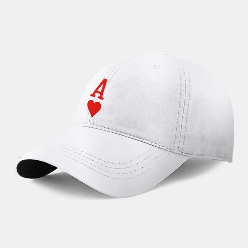 Hombres Algodón Color Sólido Poker Love Letter Spades A Pattern Gorra De Béisbol Informal