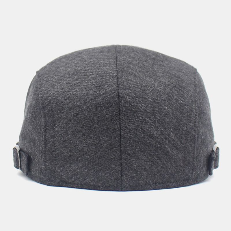 Hombres Algodón Color Sólido Sombrero Delantero Ajustable Gorra Plana Gorra De Boina