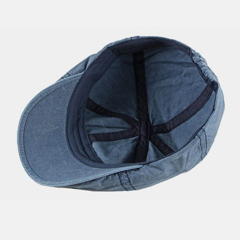 Hombres Algodón Estilo Británico Street Trend Color Sólido Outdoot Casual Retro Forward Hat Sombrero De Boina