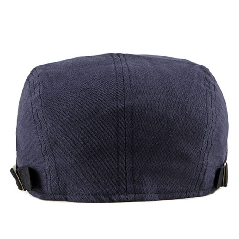 Hombres Algodón Estilo Británico Street Trend Color Sólido Outdoot Retro Forward Hat Boina Sombrero